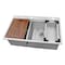Ruvati 33 x 22 inch Workstation Drop-in 40/60 Double Bowl Topmount Rounded Corners Kitchen Sink RVH8036 - alternate 6